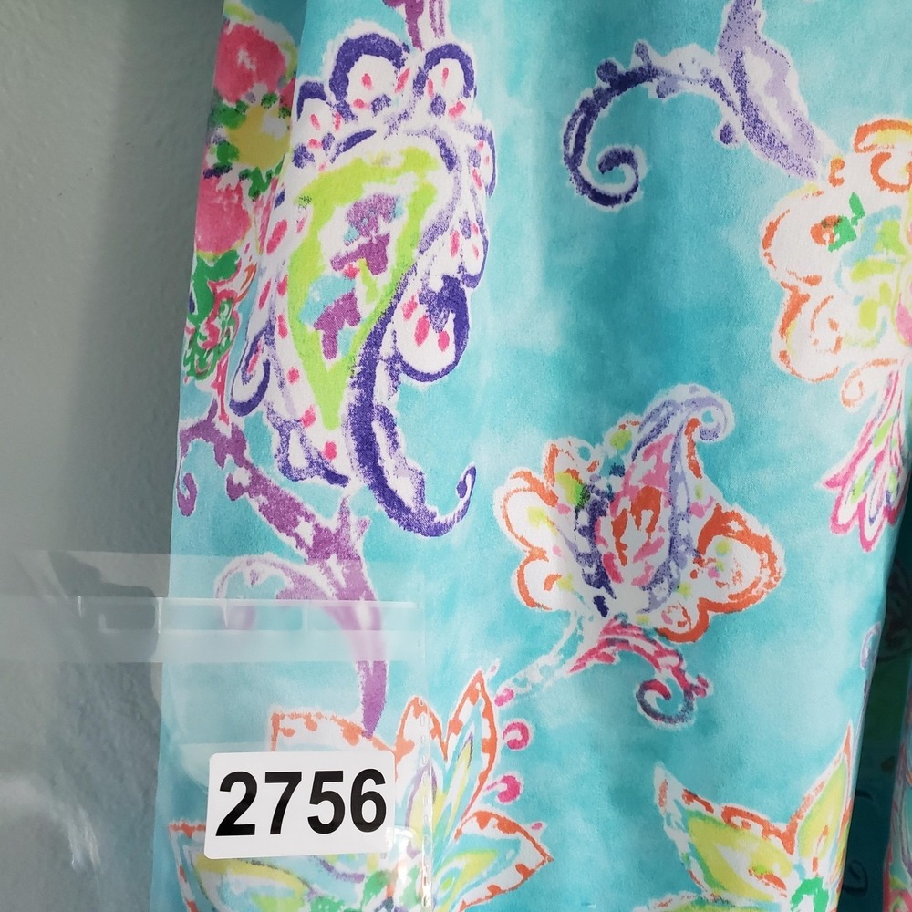 Lauren Ralph Lauren Robe Womens Medium Blue Floral Paisley Belted Kimono Pocket - Picture 9 of 9